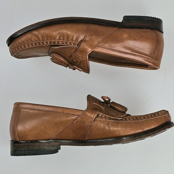 Johnston & Murphy Aragon II Tan Leather Slip On Kiltie Tassel Loafer - Picture 11 of 16